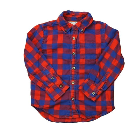 

Pre-owned Rockets Of Awesome Boys Red | Blue Button Down Long Sleeve size: 4T