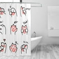 thumbnail image 3 of Polyester Fiber Shower Curtain, Cartoon Paw Graffiti Shower Curtain, Metal Buckled Eye Waterproof Shower Curtain, Can Be Washed-72x72in, 3 of 8