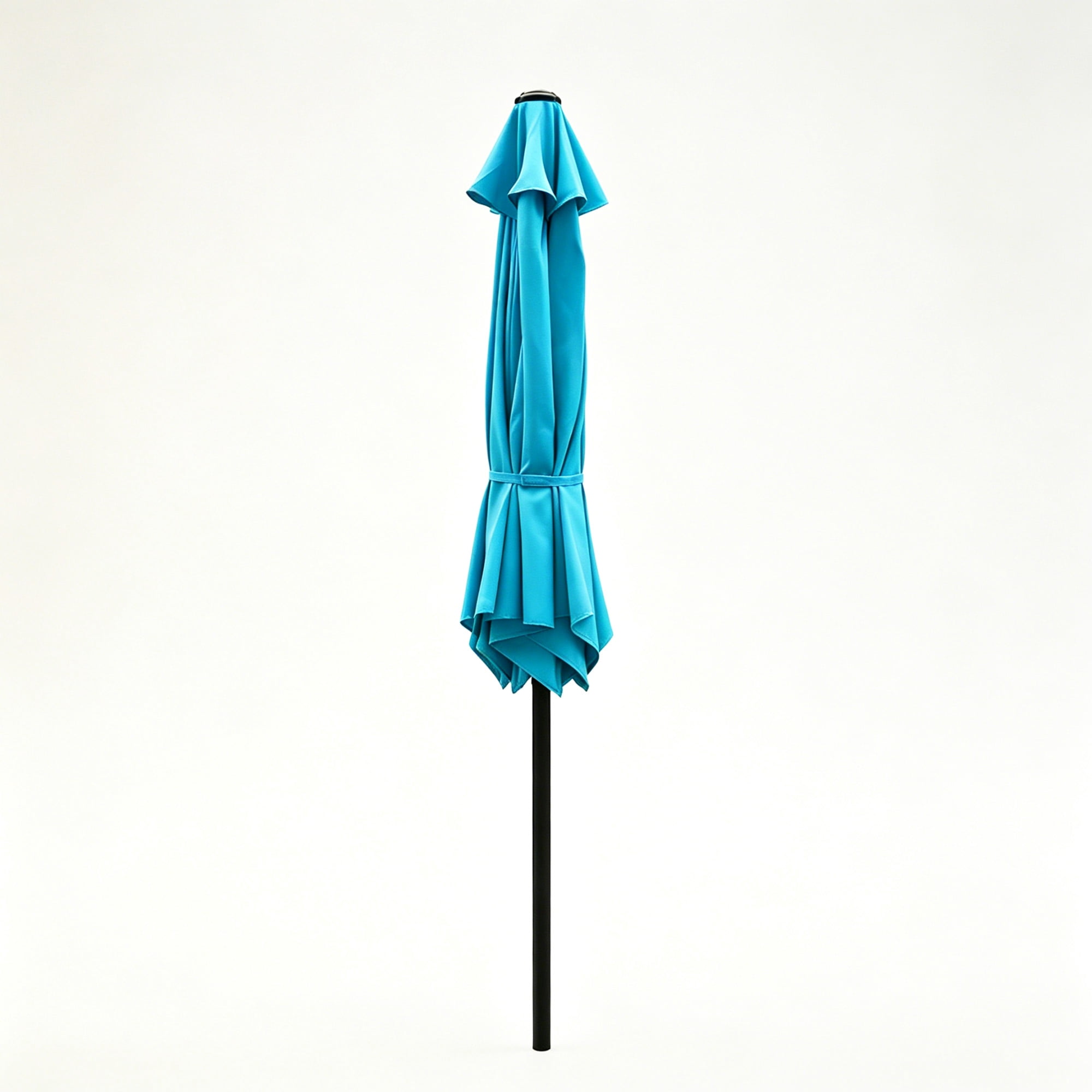 Kool 7.5 ft Outdoor Market Patio Umbrella with Crank, 6 Ribs, Cyan