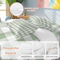 thumbnail image 3 of Sage Green Checkered Duvet Cover Set, Farmhouse Buffalo Plaid Soft Duvet Cover Full Size Bedding Set 4 Pieces, 1 Quiltcover and 2 Pillowcases with Zipper, 1 Bed Sheet for All Seasons, 3 of 9