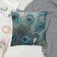 thumbnail image 2 of Orinice Peacock Feathers Graphic Decorative Pillow Cover for Home Couch Sofa, Short Plush Year-Round Pillow Case 1PC 24x24in, 2 of 5