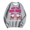 thumbnail image 2 of Breast Cancer Awareness Halloween Sweatshirts for Women Loose Crewneck Save The Boo Bees Graphic Sweatshirt Pullover Tops, 2 of 5