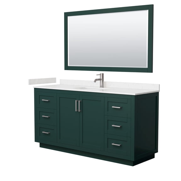 Wyndham Collection Miranda 66" Metal Single Bathroom Vanity in Green/Nickel