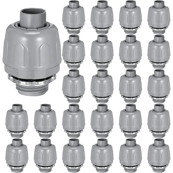 25 Pcs 1/2" Liquid Tight Connector Pvc Electrical Conduit Fittings Straight 180 Degree Flexible Conduit Connector Nonmetallic Liquid Tight Straight Co
