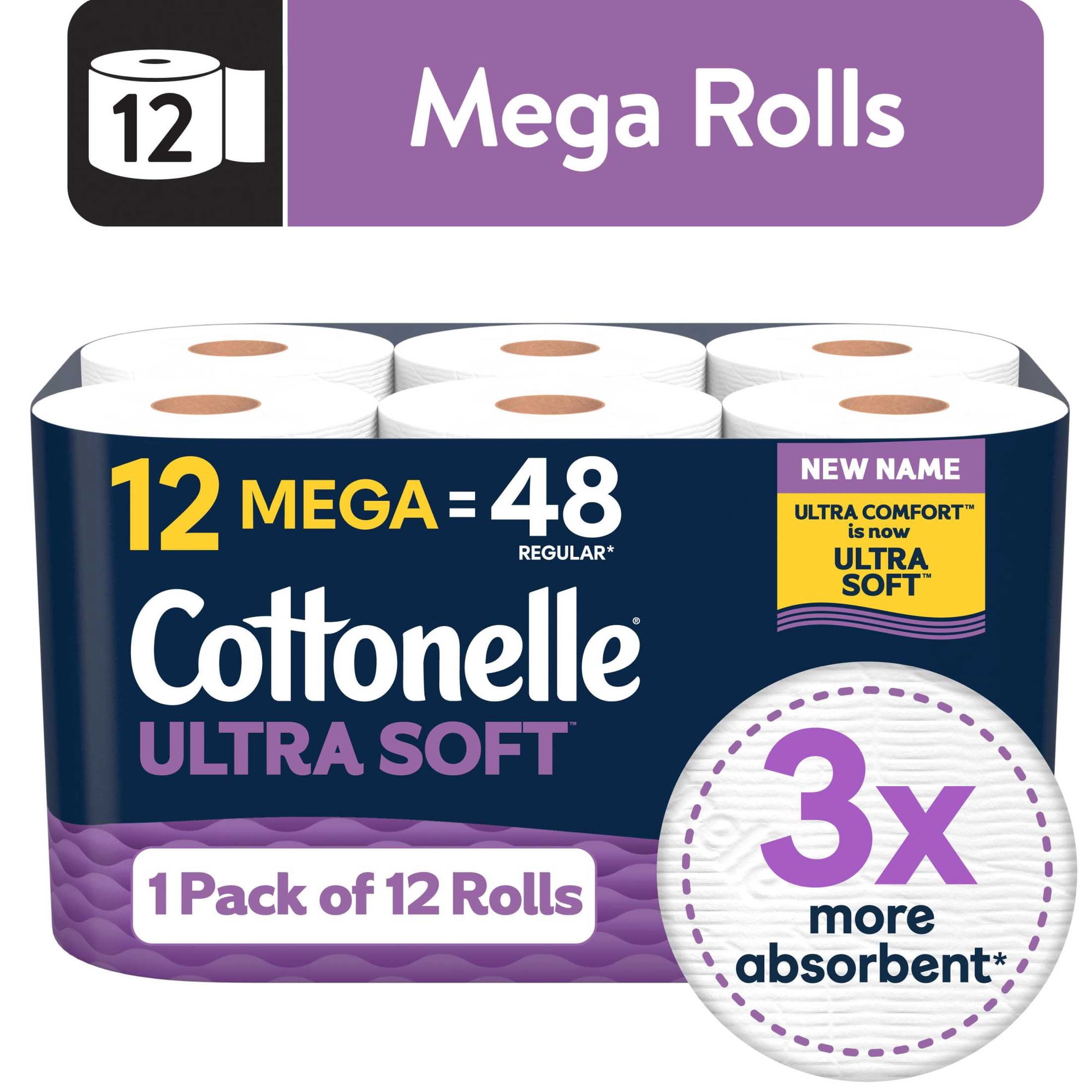 Cottonelle Ultra Soft Toilet Paper, 12 Mega Rolls