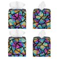 thumbnail image 2 of Zufioo Colored Glass1 Tissue Box Cover, Tissue Box Cover Holder Square PU Leather for Bathroom Vanity, Countertops, Dressers, Night Stand, Parlors and Offices, 2 of 7