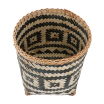 Hytrove Bamboo Woven Trash Can Assorted Color For Room 1Set 9.8X9.4X9.4in