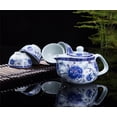 thumbnail image 2 of Exquisite 5 PCS Blue-And-White Peony Design Ceramic Tea Pot Tea Cups Set In Beautiful Color Gift Box by THY COLLECTIBLES, 2 of 8