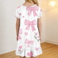 thumbnail image 6 of ITSAME Girls Summer Dresses Bow Print Puff Sleeve Ruffle Hem Loose Casual Homewear Dresses Multicolor Size 8-9, 6 of 9