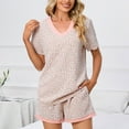 thumbnail image 2 of BLVB Women's Plus Size Pajamas Casual Printed V Neck Short Sleeve Tops and Shorts Lounge Sets Sleepwear Pjs with Pockets, 2 of 9