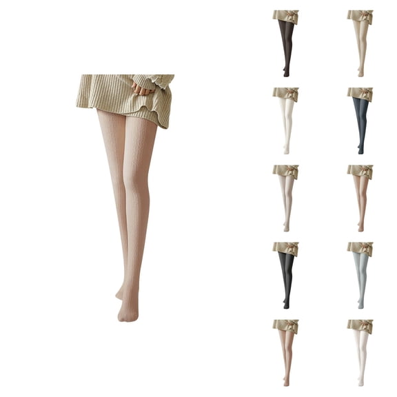 Women Tights 2026 Fall Winter Cute Cable Knit Soft Stockings Pantyhose Leggings Opaque Tights