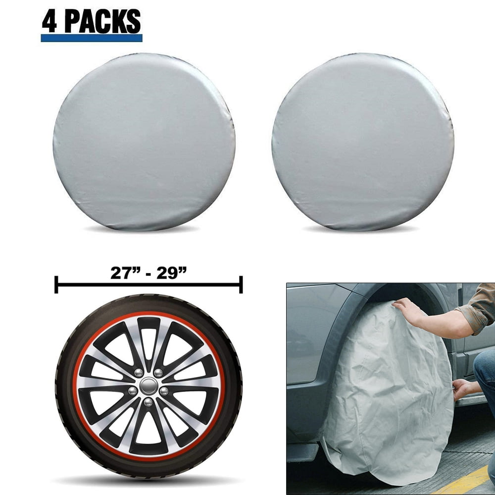 Set of 4 Oxford Waterproof Canvas Wheel Tire Covers for RV Auto Truck Car Camper Set of 4 Oxford Waterproof Canvas Wheel Tire Covers for RV Auto Truck Car Camper