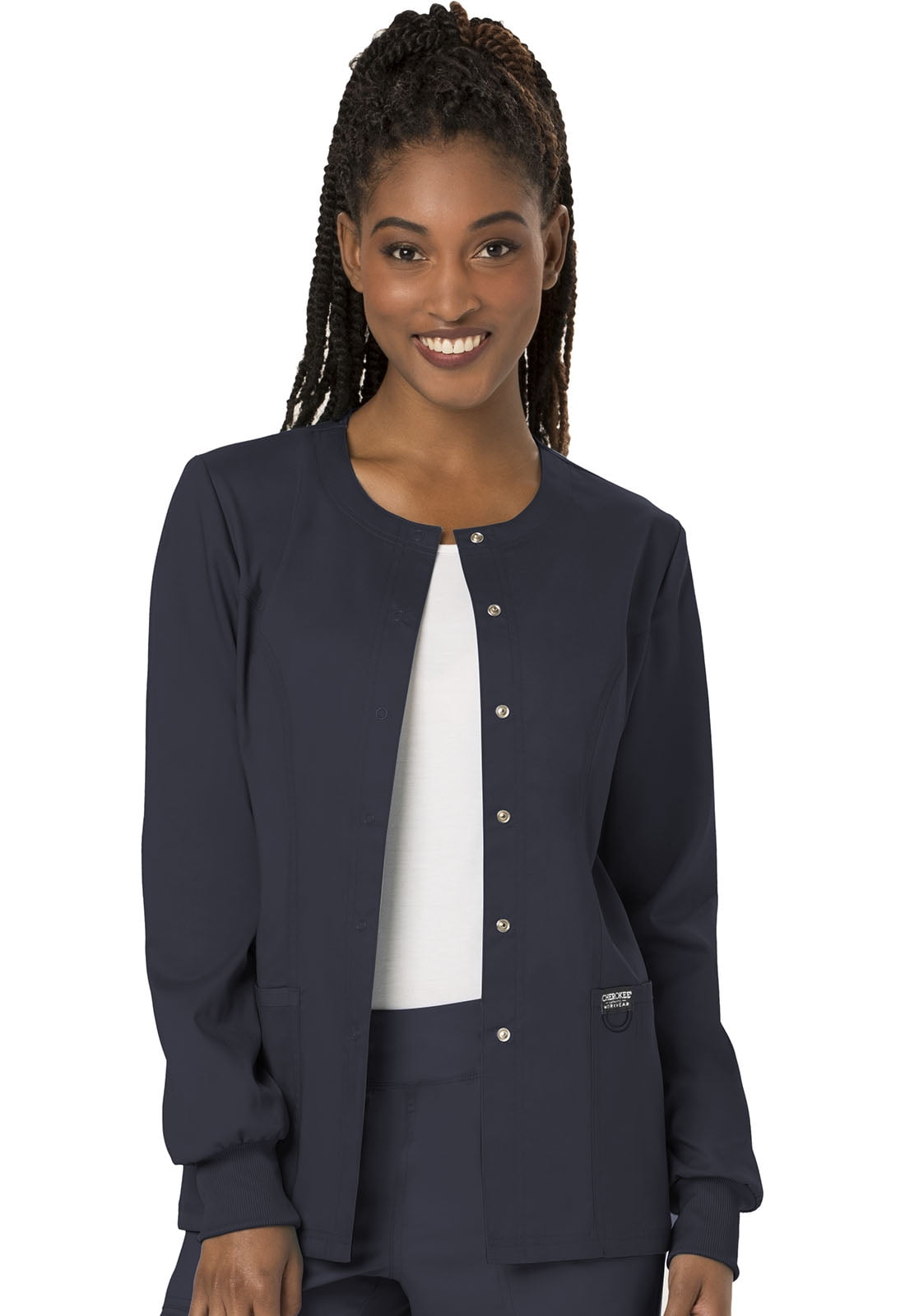 Cherokee Workwear Revolution Women's Warm Up Scrubs Jacket Snap Front
