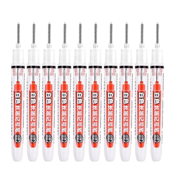 Waterproof Deep Hole Marker Pens Multi-purpose Quick-drying Markers 30mm Long Nib Markers for Carpenters-Builder 10 Pcs 20mm Long-nib Marker Pens Quick-drying Oil-based Marker Pen