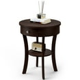 thumbnail image 1 of Costway Table d'Appoint à 2 Niveaux, Bout de Canapé Rond, Table de Nuit pour Chambre et Salon, Espresso, 1 of 10