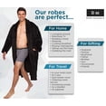 thumbnail image 5 of Ross Michaels Mens Luxury Robe Big & Tall - Plush Fleece Bathrobe Mid Length 400GSM (Black, 3X-Large), 5 of 6