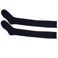 thumbnail image 3 of 1 pair knitted women's stockings Female striped long socks thigh high stockings female warm over knee socks women stocking dark blue, 3 of 4