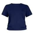 thumbnail image 4 of Womens T Shirts Tops Loose Solid Color Round Neck Short Sleeve Womens T Shirts, 4 of 6