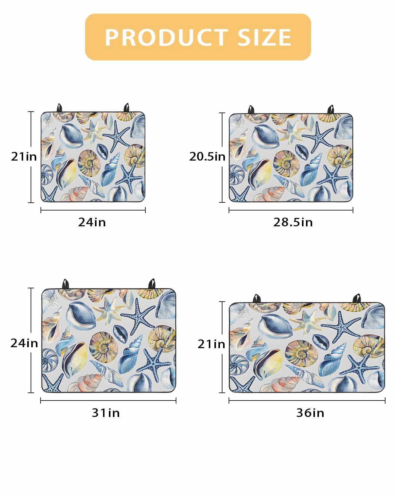 nqOlkjepod Large Induction Cooktop Protector Mat 24"x21", Ocean Coastal Stove Top Covers for Electric Stove, Summer Nautical Starfish Conch Shells Stove Burner Cover Mats, Glass Top Stove Cover