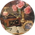 thumbnail image 5 of Coolnut Wall Clock Vintage Music Rose 10 Inch Silent Non Ticking Quality Quartz Battery Operated Digital Round Easy to Read for Home Office Kitchen Home Decor, 5 of 7