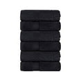 thumbnail image 3 of Superior Chevron 6-Piece Zero Twist Cotton Hand Towel Set, Plush and Ulta Soft Towels, Black, 3 of 11