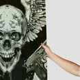 thumbnail image 3 of Orinice Skull Wings Guns Bathroom Decor Set with Hooks, Colorful Luxurious Graphic Print Polyester Fabric Shower Curtain for Bathroom Decoration, Waterproof and Easy to Install 36x72, 3 of 7