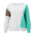 thumbnail image 3 of Vedolay Women's 2023 Sweaters Womens Casual Crew Neck Long Sleeve Pullover Knit Sweaters Jumper Tops,White XL, 3 of 4
