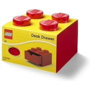 LEGO 4-Knob Stackable Plastic Organizer Desk Drawer, Red