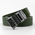 thumbnail image 2 of Jessboyy Men's Canvas Woven Belt No Hole Automatic Buckle Ratchet Belts Work Casual Outdoor Hiking Adjustable Web Belt Army Green,Free Size, 2 of 7