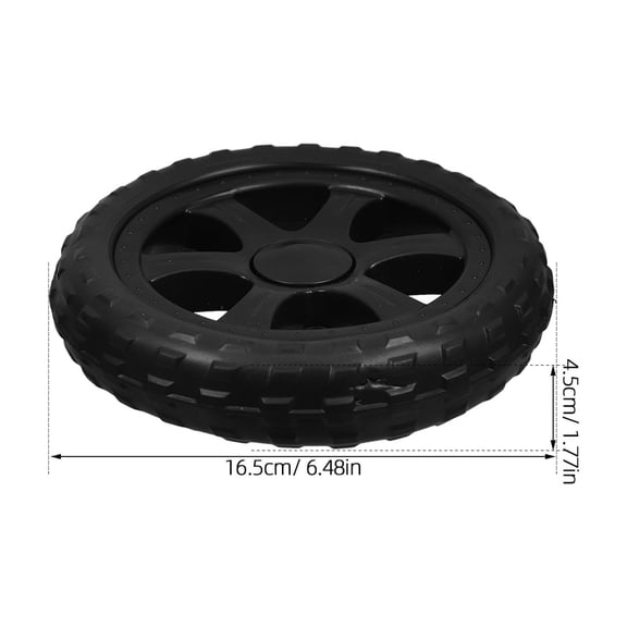 WRITWAA 2-Pack Black Replacement Rubber Wheels for Shopping Cart with Smooth Rolling and Enhanced Shock Absorption
