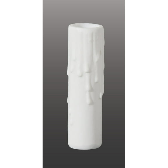 B&P Lamp® 6 Inch Flat White Color Polybeeswax Candelabra Candle Cover