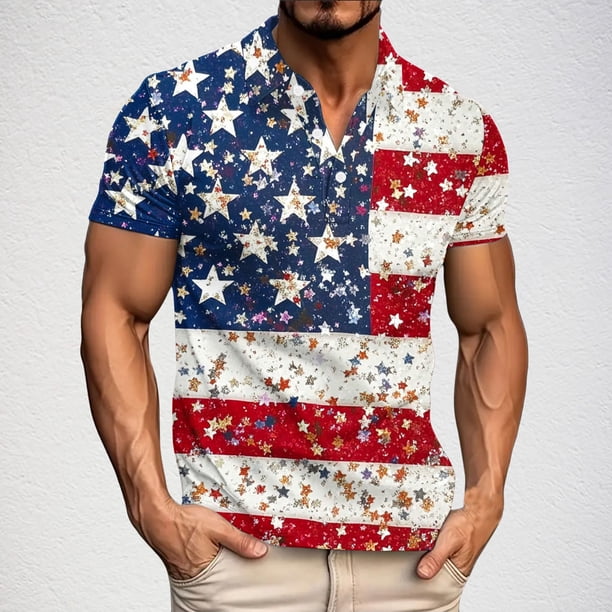 Blusa y camisa de manga corta con cuello vuelto para hombre, informal, de moda, de negocios, de manga corta, estampada, deportiva, con solapa, de poliéster.