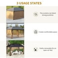 thumbnail image 6 of Homiyad 10' x 14' Hardtop Gazebo with Curtains, Netting, Pavilion with Steel Roof Ceiling Hook for Garden Patio, Brown, 6 of 7
