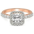 thumbnail image 3 of Cushion Shape 2 Carat IGI Certified Lab Grown Diamond Ring | 14K Rose Gold | Vionna Round Halo Lab Diamond Engagement Ring | FG-VS1-VS2 Quality Friendly Diamonds, 3 of 5
