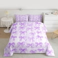 thumbnail image 2 of Castle Fairy Cute Ribbon Bow-Tie Full Size Comforter Sets,Dreamy Girly Bow Bedding Sets, 2 of 8