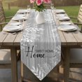 thumbnail image 6 of Vintage Slate Gray Table Runner Linen Burlap Table Runner 72 Inches Long Farmhouse Florals Leaf Coastal Sweet Home Dresser Scarves for Kitchen Island Coffee Dining Room Party Holiday Decor 16"x72", 6 of 8