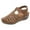 Brown, variant on Women's Wedge Platform Sandals Closed Toe Summer Dressy Sandal Fisherman Comfortable Non Slip Walking Shoes Brown Size 7