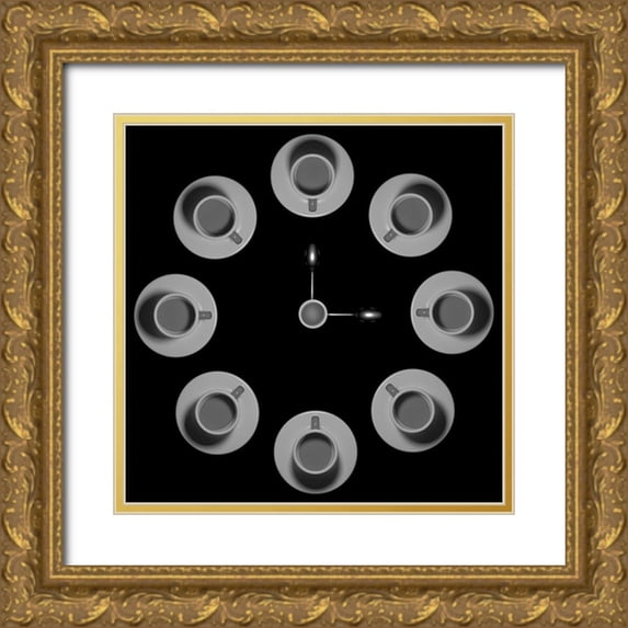 Bunjamin (Abe), Antonyus 20x20 Gold Ornate Wood Framed with Double Matting Museum Art Print Titled - Three OClock