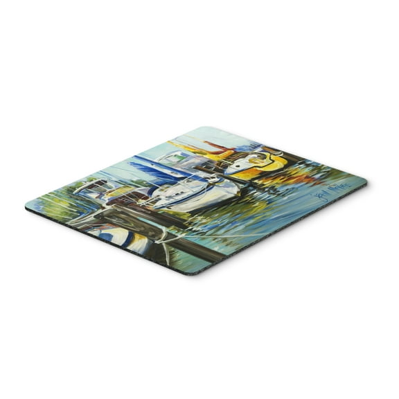 Yellow boat II Sailboat Mouse Pad Hot Pad or Trivet