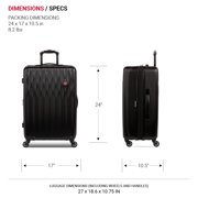 SWISSGEAR Wave Hardside Expandable Medium Checked Luggage with Spinner Wheels, Black