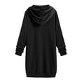 thumbnail image 6 of LEAVINGSUO Womens Plus Size $10 Fashion Women's Zipper V-Neck Pullover Tops Long Sleeve Hooded Long Sweatshirt, 6 of 6