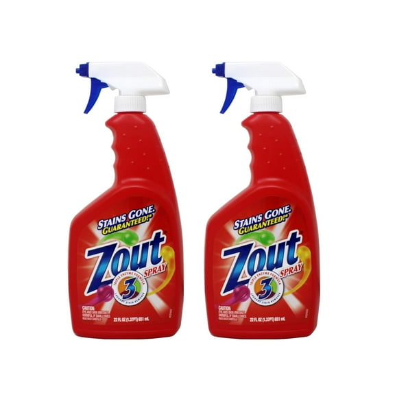 Zout Triple Enzyme Formula Laundry Stain Remover Spray, 22 Ounce - Pack of 2