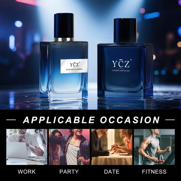 YCZ Men's Perfume Set, 2-Pack Cologne Gift Set for Men with Marine