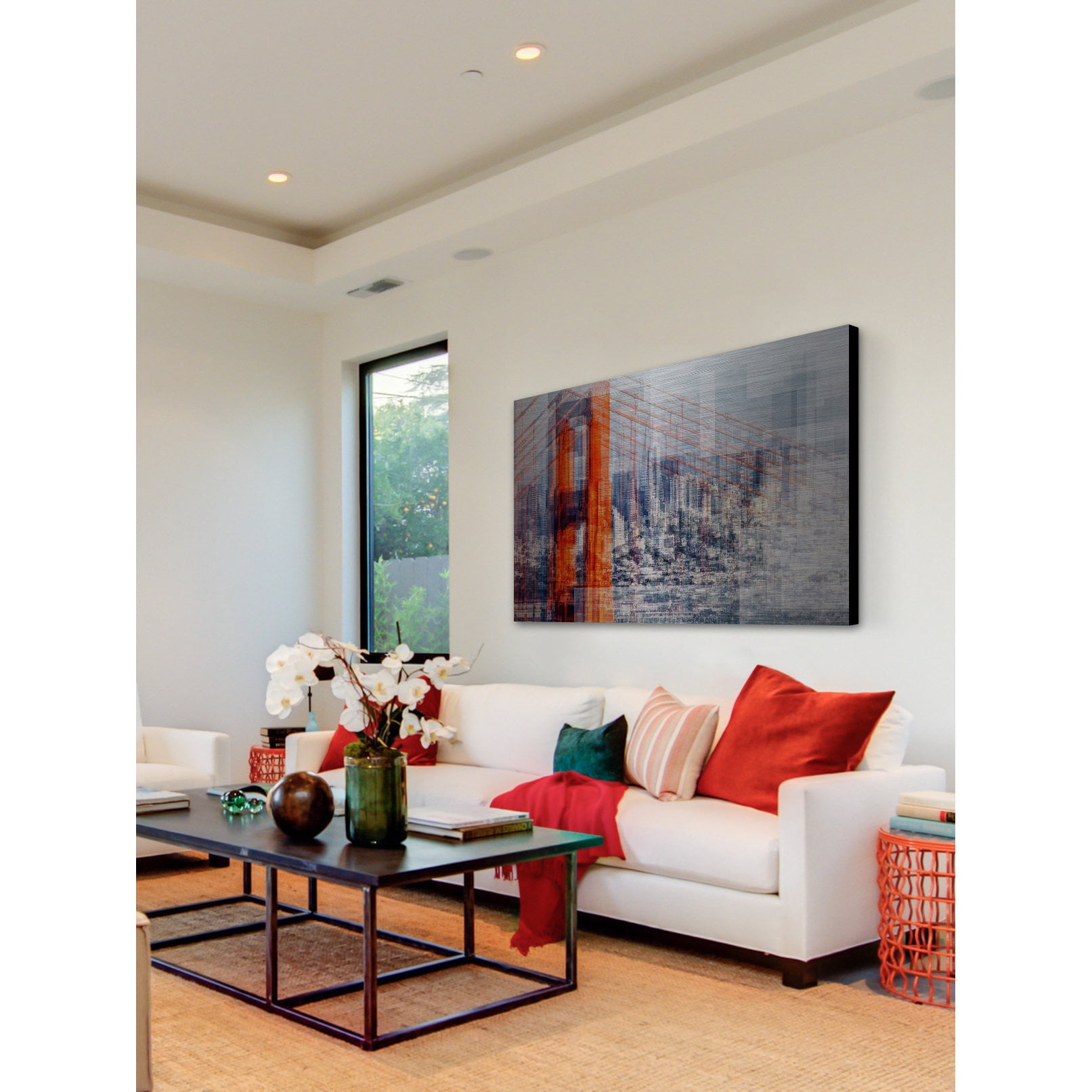 "Golden Gate Bridge" Painting Print on Brushed Aluminum