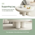 thumbnail image 4 of Guyii 31.69" Cream White Coffee Table, Round Coffee Table with 4 Legs, Modern Tea Table for Living Room, 4 of 8