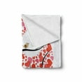 thumbnail image 2 of Animal Soft Flannel Fleece Blanket, Birds in Tree Flirting Greeting in the Nature Romance Relationship Season Print, Cozy Plush for Indoor and Outdoor Use, 50" x 70", Red White Black, by Ambesonne, 2 of 6