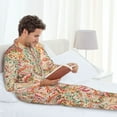 thumbnail image 6 of Salouo Indian Paisley 1 Print Button-Front Long Sleeve Pajama Set for Men, Soft 2Pjs Men's Long Sleeve Sleepwear-Medium, 6 of 7