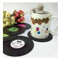 thumbnail image 3 of Posavasos Para Discos De Vinilo, Juego De 6 Piezas, Diseño Retro De Discos De Cd, Vinilo Antideslizante, Para Café, Té, Cerveza, Vino, Hogar Y Bar (6 Piezas), 3 of 5