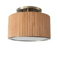 thumbnail image 2 of Tambo Semi-Flush Mount Ceiling Light - Natural Ash Wood Finish Weathered Brass, 2 of 9