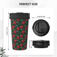 thumbnail image 3 of Uemuo Ladybugs In Love Print Carry Insulated Coffee Mug, Travel Mug with Hidden Handle, Insulated Coffee Flask, Leak-proof Travel Mug Insulated Mug for Office, 3 of 8